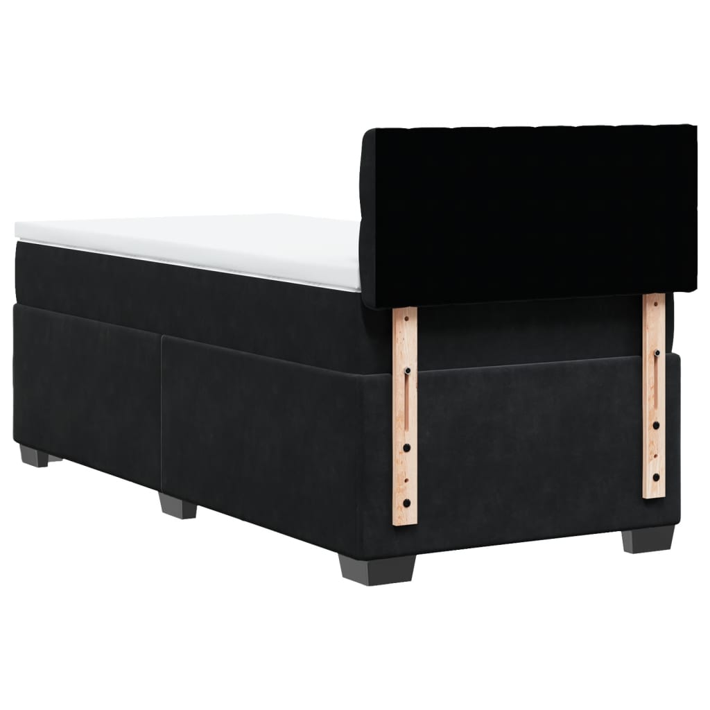 Box Spring Postel S Matrací Černá Samet Černá