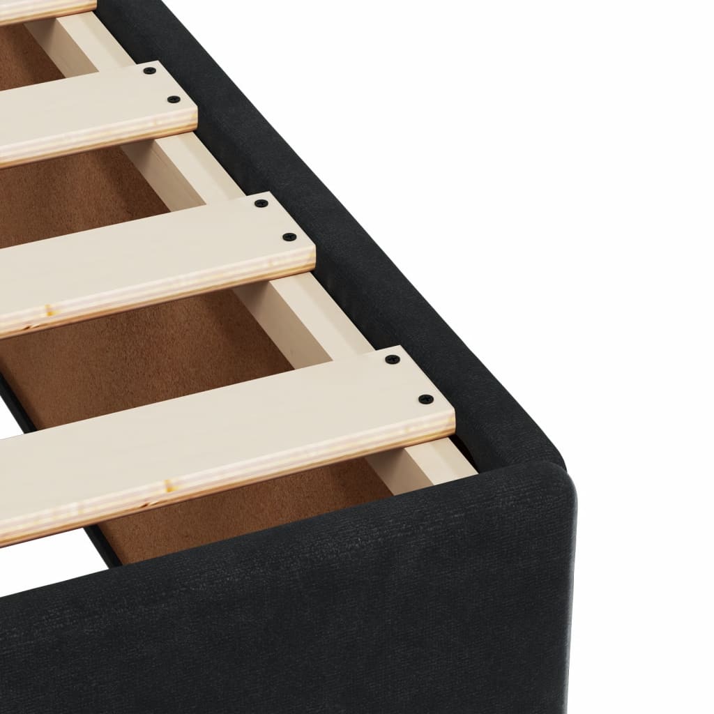 Box Spring Postel S Matrací Černá Samet Černá