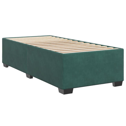 Box Spring Postel S Matrací Samet Tmavě Zelená