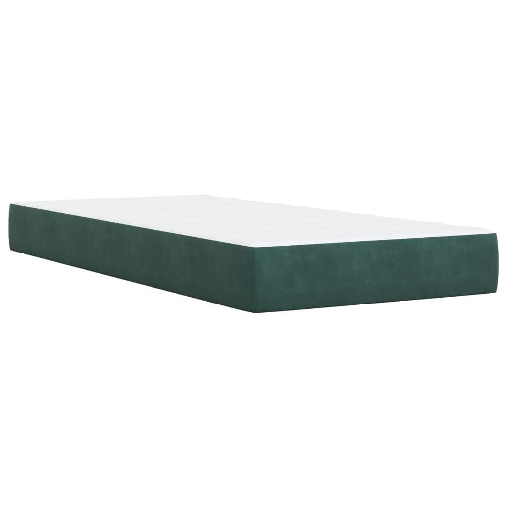 Box Spring Postel S Matrací Samet Tmavě Zelená