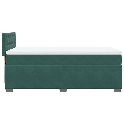 Box Spring Postel S Matrací Samet Tmavě Zelená