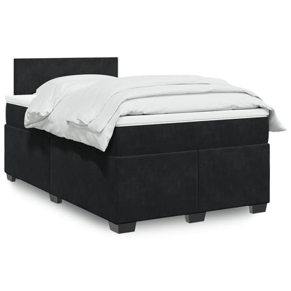 Box Spring Postel S Matrací Černá Samet Černá