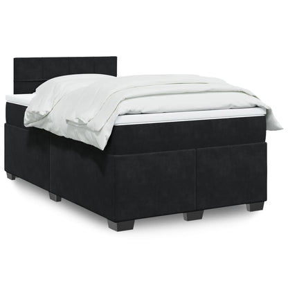 Box Spring Postel S Matrací Černá Samet Černá