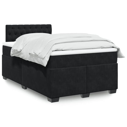 Box Spring Postel S Matrací Černá Samet Černá