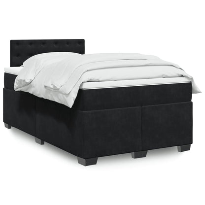 Box Spring Postel S Matrací Černá Samet Černá
