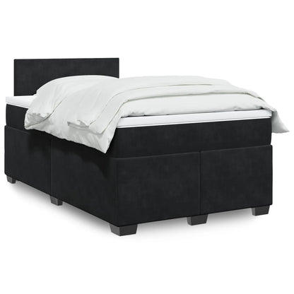 Box Spring Postel S Matrací Černá Samet Černá