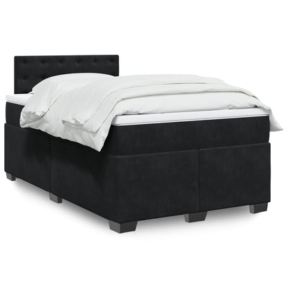 Box Spring Postel S Matrací Černá Samet Černá