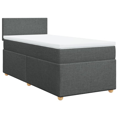 Box Spring Postel S Matrací Textil Tmavě Šedá