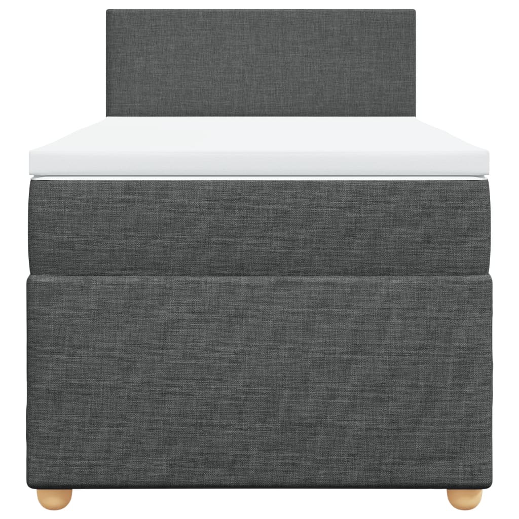 Box Spring Postel S Matrací Textil Tmavě Šedá
