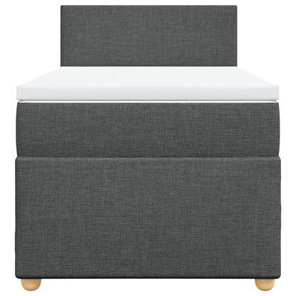 Box Spring Postel S Matrací Textil Tmavě Šedá