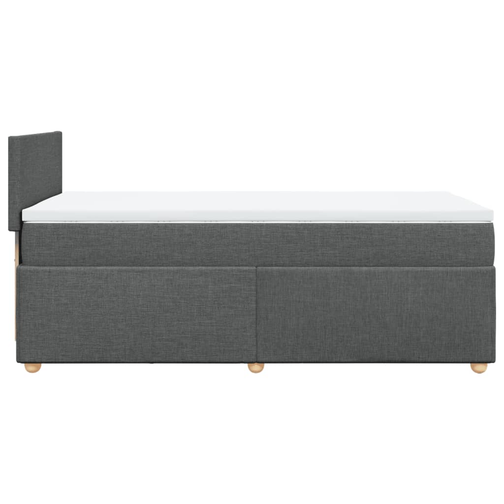 Box Spring Postel S Matrací Textil Tmavě Šedá