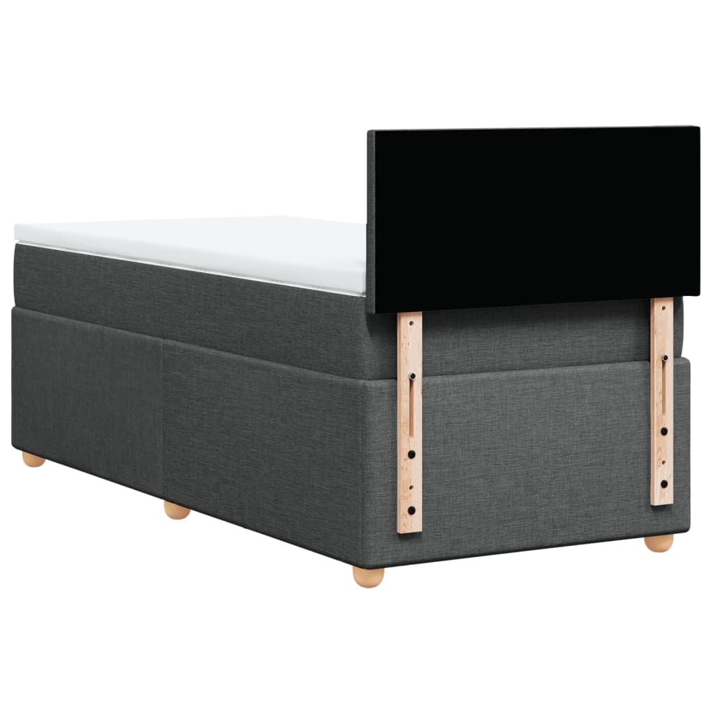 Box Spring Postel S Matrací Textil Tmavě Šedá