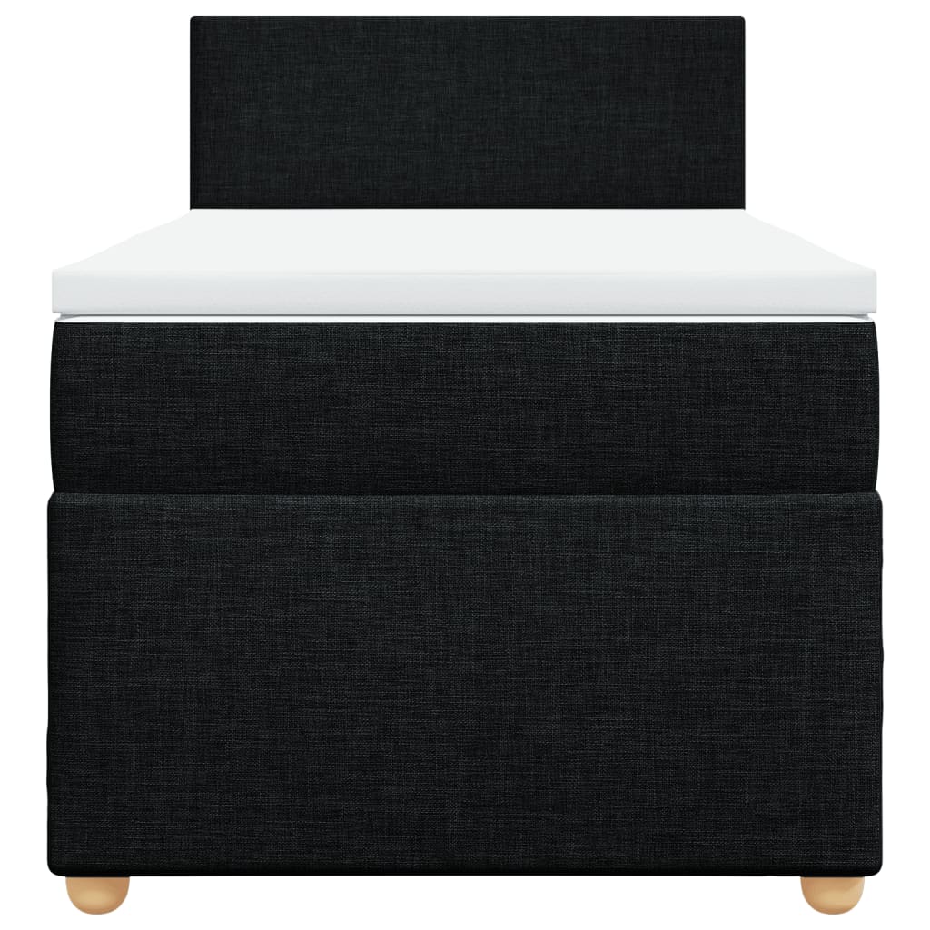 Box Spring Postel S Matrací Černá Textil Černá