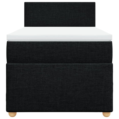 Box Spring Postel S Matrací Černá Textil Černá