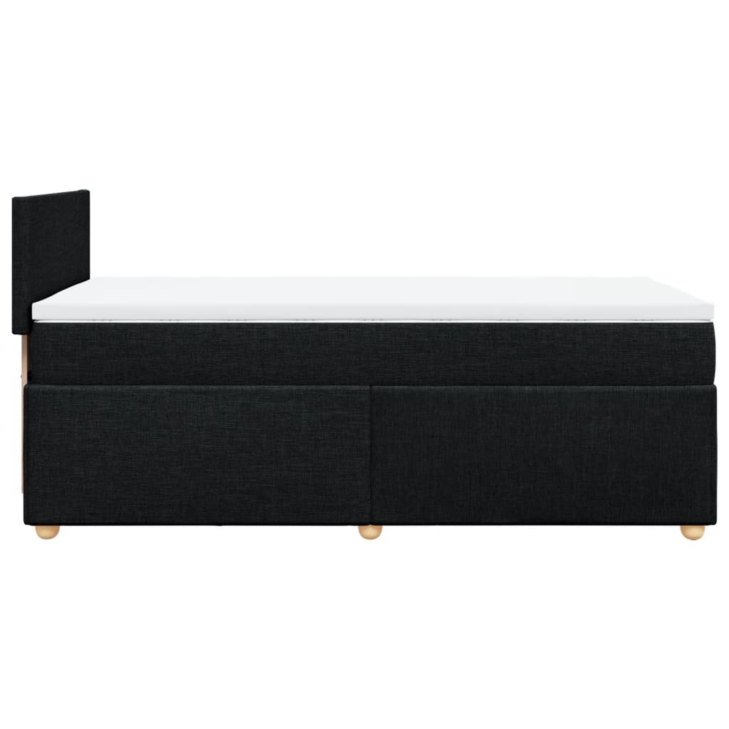 Box Spring Postel S Matrací Černá Textil Černá