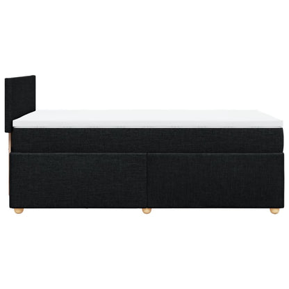 Box Spring Postel S Matrací Černá Textil Černá
