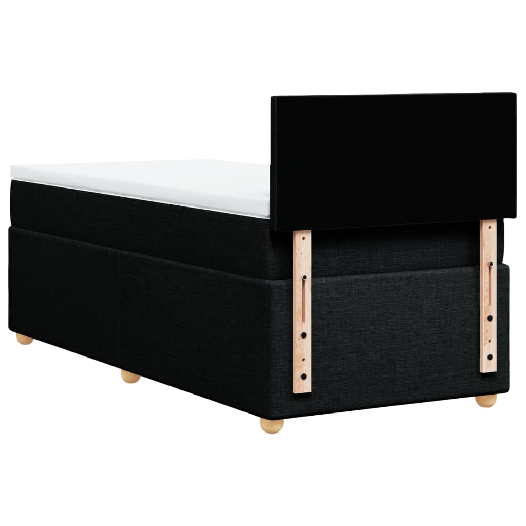 Box Spring Postel S Matrací Černá Textil Černá