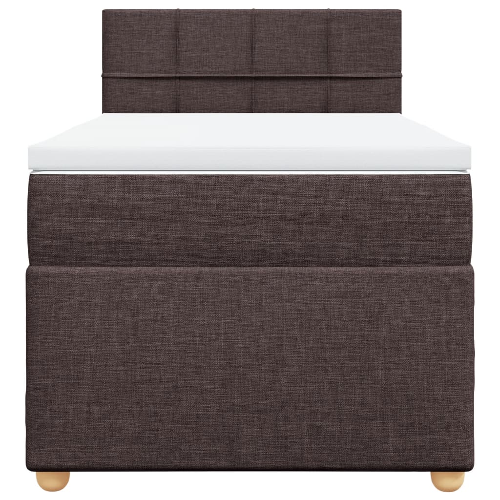 Box Spring Postel S Matrací Tmavě Hnědá 80X200 Cm Textil