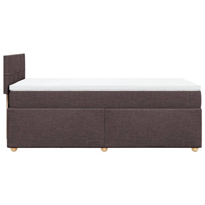 Box Spring Postel S Matrací Tmavě Hnědá 80X200 Cm Textil