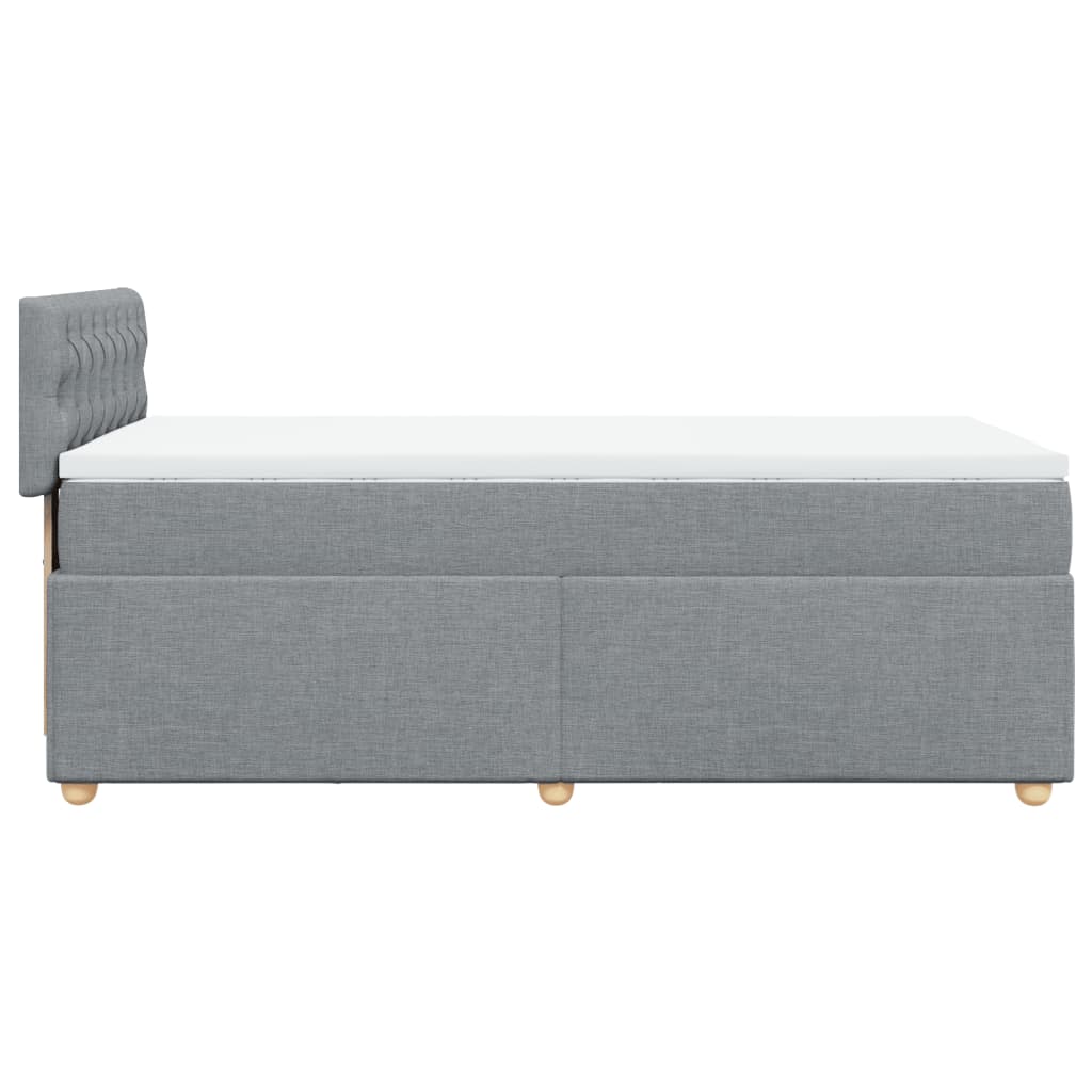 Box Spring Postel S Matrací Textil Světle Šedá