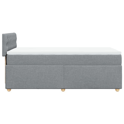 Box Spring Postel S Matrací Textil Světle Šedá