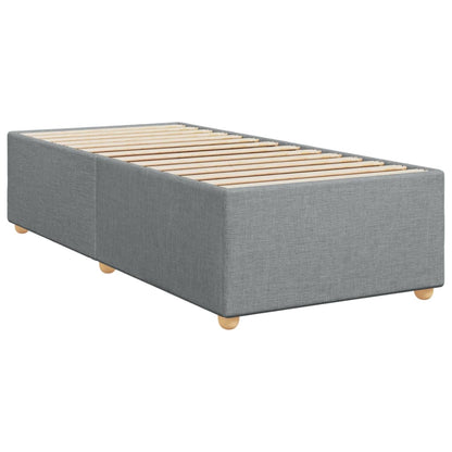 Box Spring Postel S Matrací Textil Světle Šedá