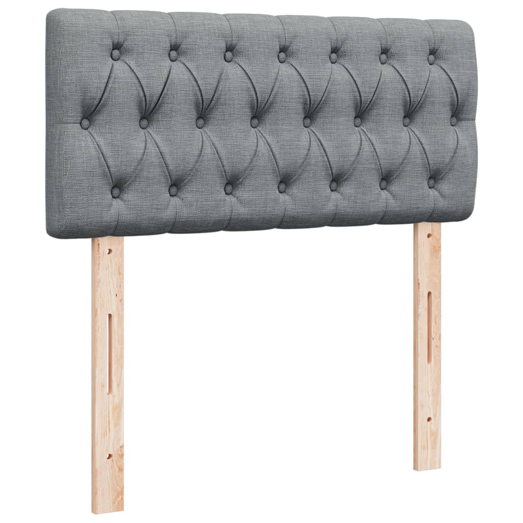 Box Spring Postel S Matrací Textil Světle Šedá