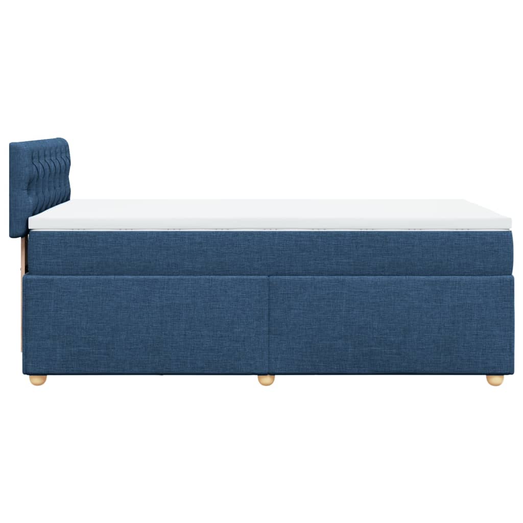 Box Spring Postel S Matrací Textil Modrá