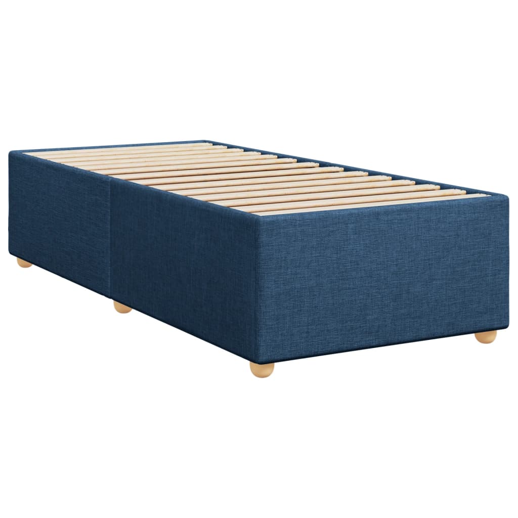 Box Spring Postel S Matrací Textil Modrá