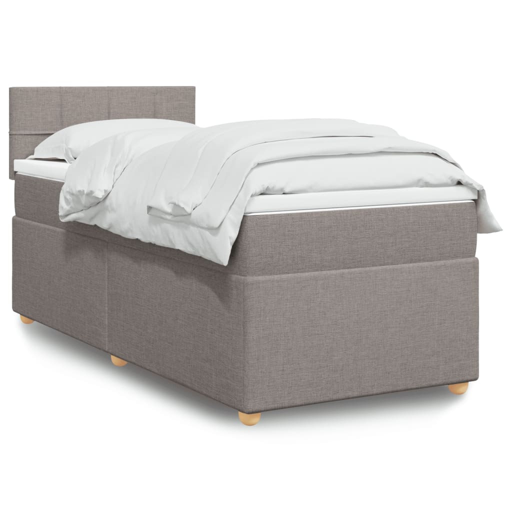 Box Spring Postel S Matrací Textil Taupe