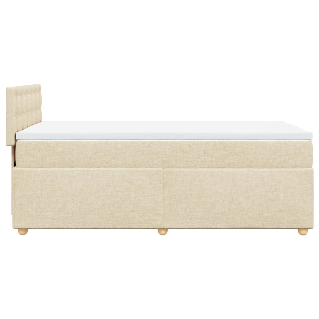 Box Spring Postel S Matrací Textil Krémová