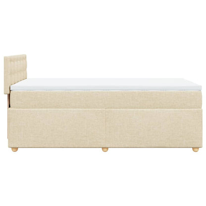 Box Spring Postel S Matrací Textil Krémová