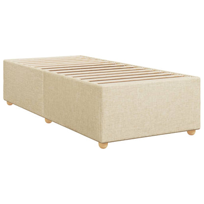Box Spring Postel S Matrací Textil Krémová