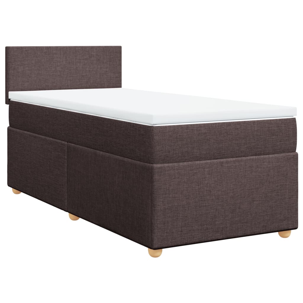 Box Spring Postel S Matrací Textil Tmavě Hnědá