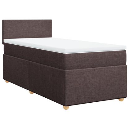 Box Spring Postel S Matrací Textil Tmavě Hnědá