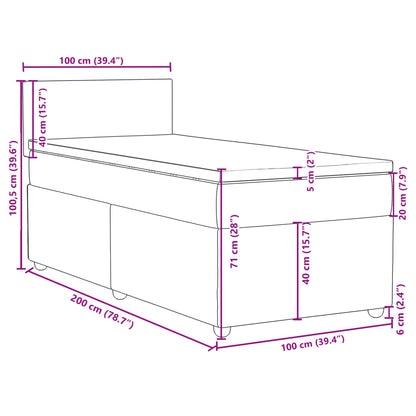 Box Spring Postel S Matrací Textil Tmavě Hnědá