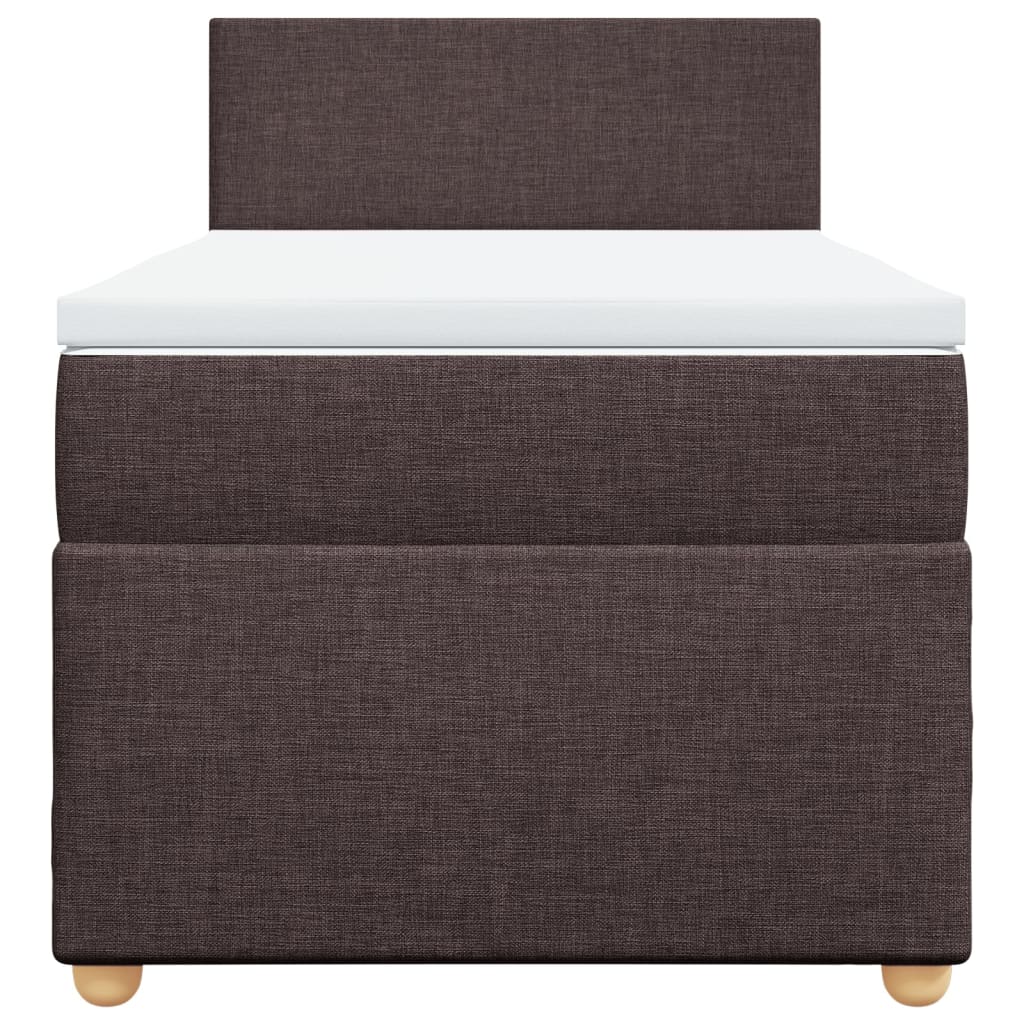 Box Spring Postel S Matrací Textil Tmavě Hnědá