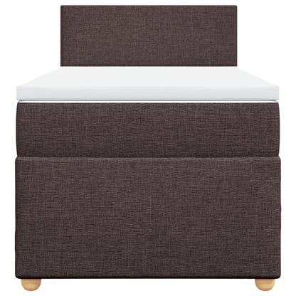 Box Spring Postel S Matrací Textil Tmavě Hnědá