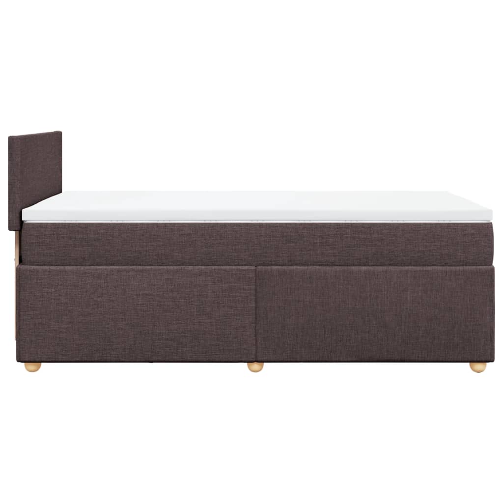 Box Spring Postel S Matrací Textil Tmavě Hnědá