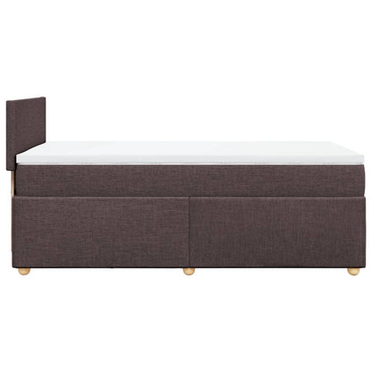 Box Spring Postel S Matrací Textil Tmavě Hnědá