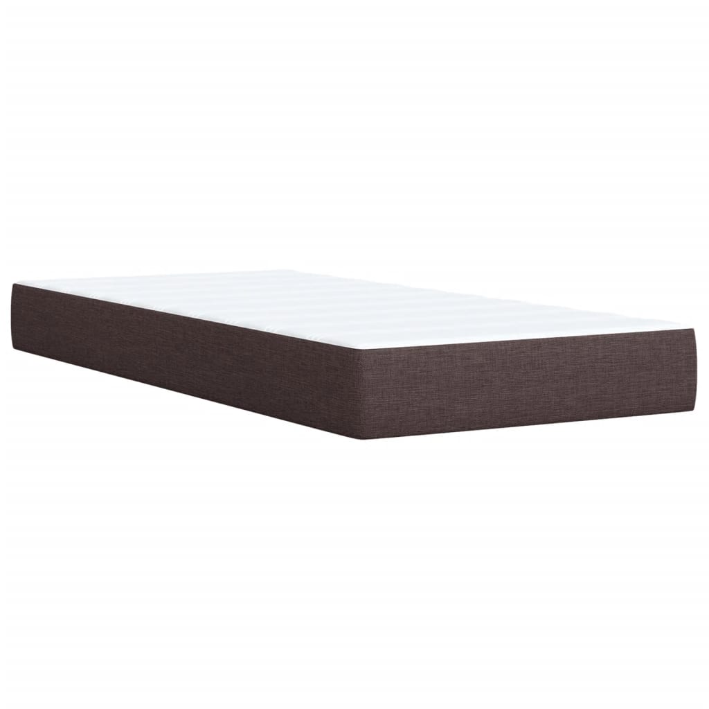 Box Spring Postel S Matrací Textil Tmavě Hnědá