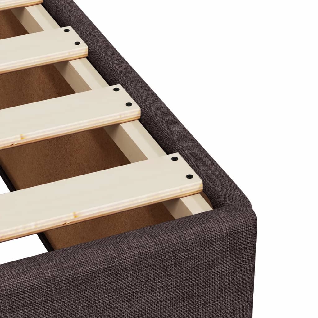 Box Spring Postel S Matrací Textil Tmavě Hnědá