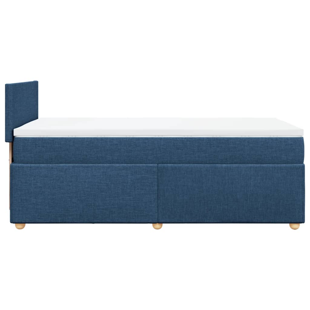 Box Spring Postel S Matrací Modrá 100 X 200 Cm Textil