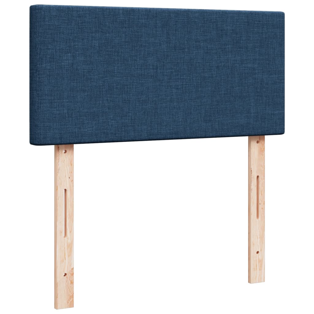 Box Spring Postel S Matrací Modrá 100 X 200 Cm Textil