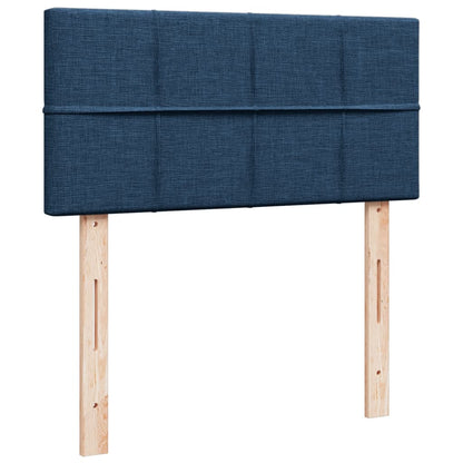 Box Spring Postel S Matrací Modrá 100 X 200 Cm Textil