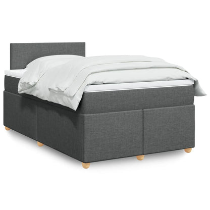 Box Spring Postel S Matrací Textil Tmavě Šedá