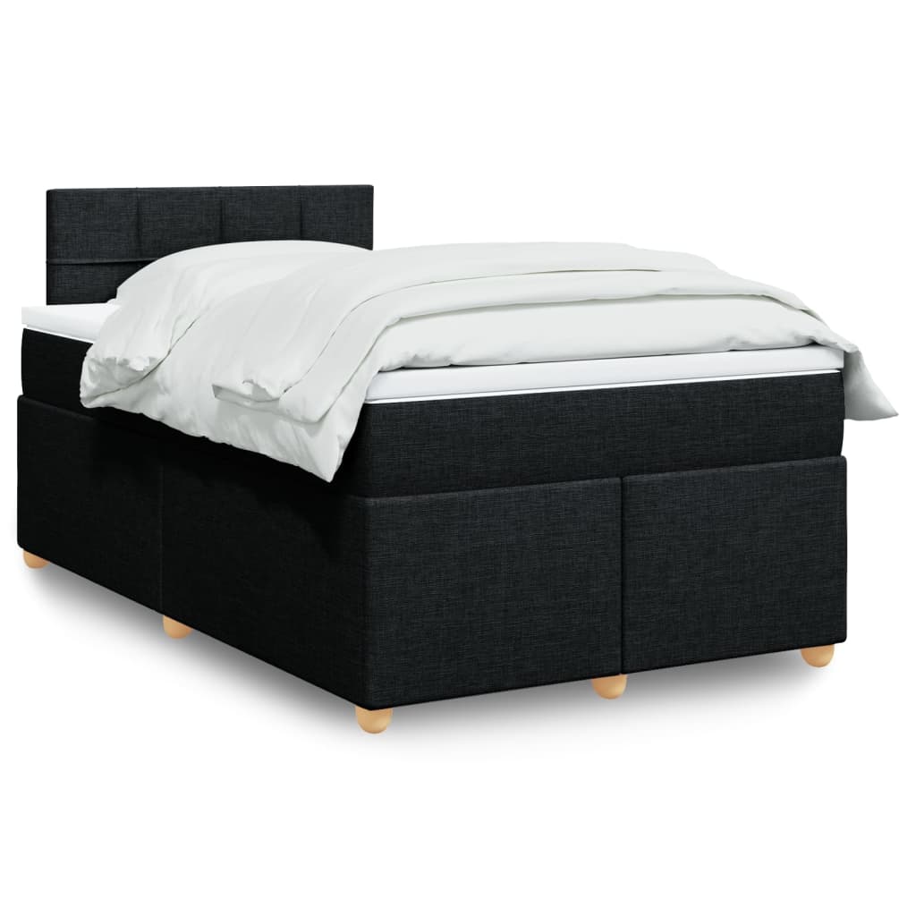 Box Spring Postel S Matrací Černá Textil Černá