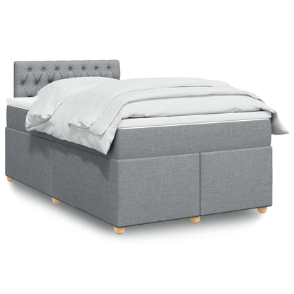 Box Spring Postel S Matrací Textil Světle Šedá