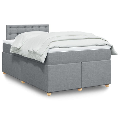 Box Spring Postel S Matrací Textil Světle Šedá