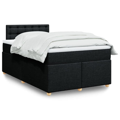 Box Spring Postel S Matrací Černá Textil Černá